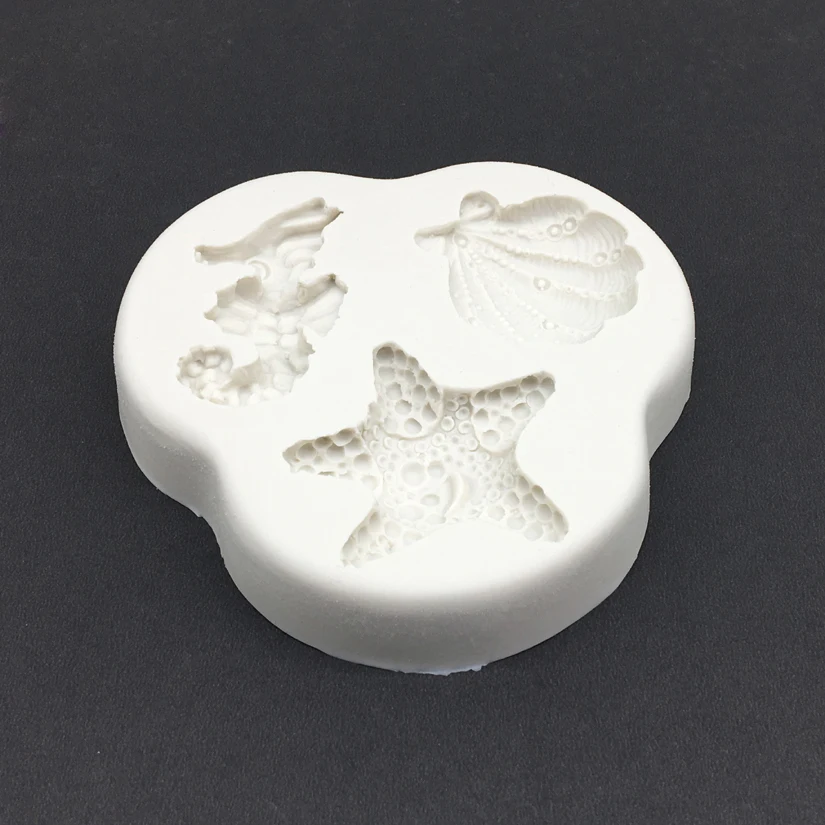 Hippocampus Starfish Shape 100% Platinum Silicone Sugarcraft Mold Fondant Cake Decorating Tools