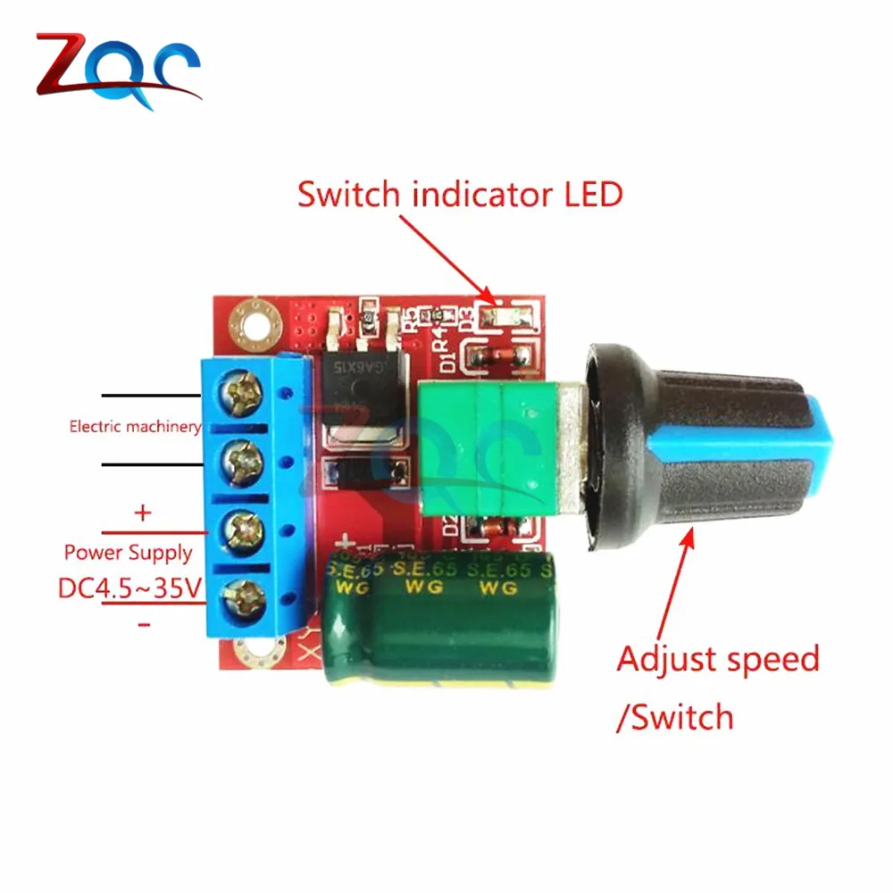 5A 90W DC Motor Speed Controller Voltage Regulator 12V pwm regulator 4.5V-35V Adjustable Speed Regulator Control Governor Switch