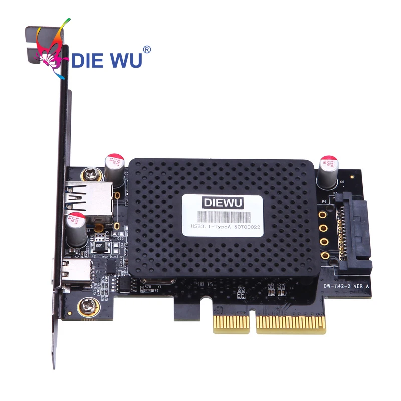 PCI Express PCIe auf USB Typ A Typ C Riser-Kartenadapter SATA 15-poliger Stromanschluss TXB052