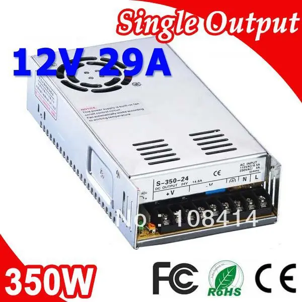 

S-350-12 350W 12V 30A Single Output Switching power supply for LED Strip light AC to DC