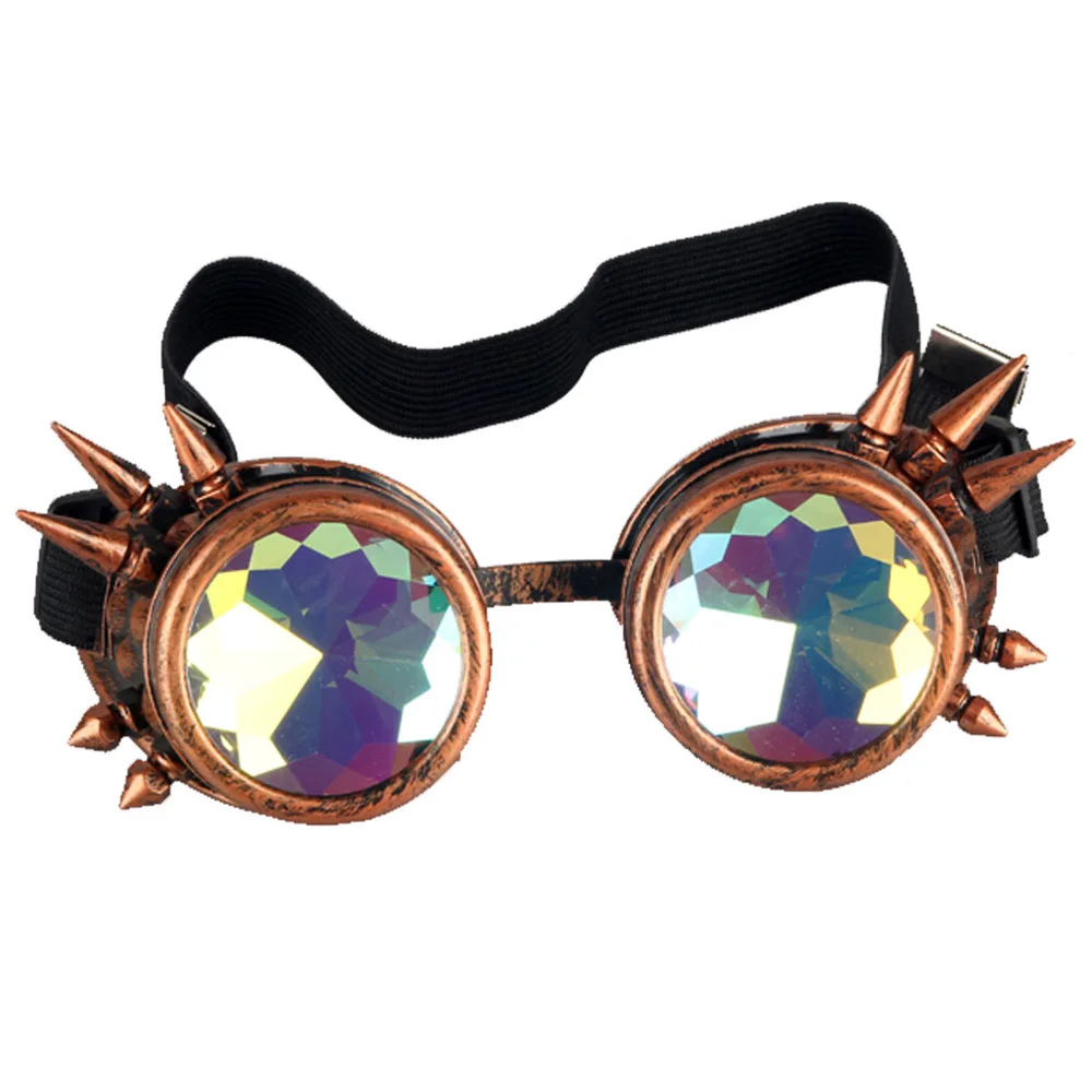 New Multicolor Steampunk Goggle Glasses Welding Punk Spiked Gothic Cosplay