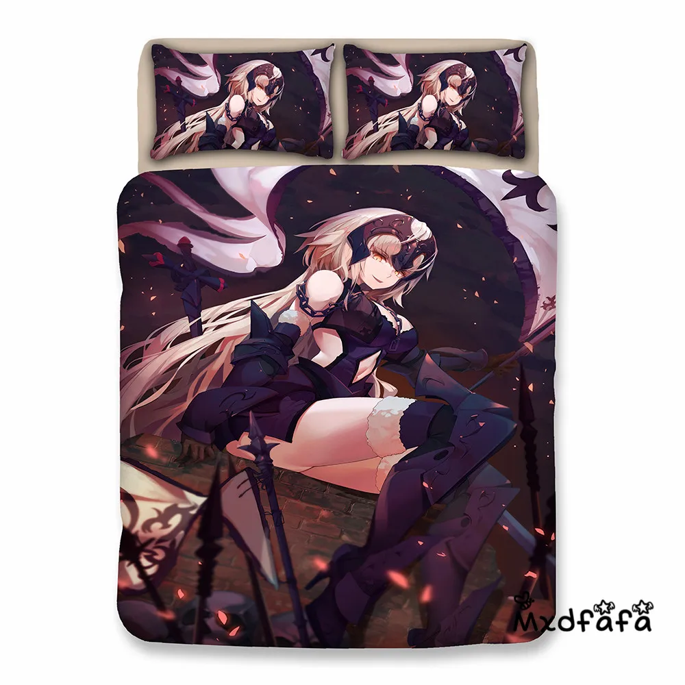 

Anime Fate Grand Order Jeanne D'Arc Printed Duvet Cover Set Cartoon Bedding Set Luxury Include 1 Duvet Cover and 2 Pillowcases