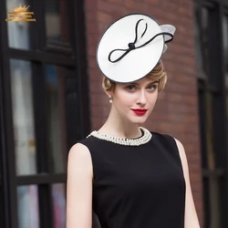 New European Fashion Hat Lady Elegant Dress Up Cap All-match Party Fedoras  Hat Girls Church Cap Wear B-7525