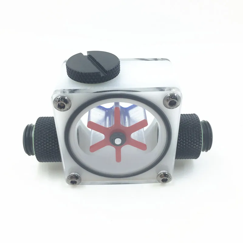 Water Cooling Flow Meter Indicator Light-emitting Computer PC Liquid Water Cooling System CPU White POM with Plug Connector