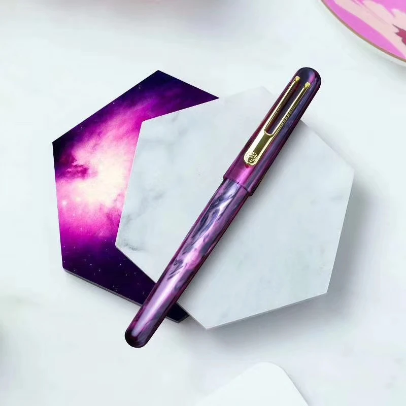 

New Picasso Celluloid Fountain Pen EtSandy Aurora Purple PS-975 Iridium Fine Ink Pen Writing Gift Pen for Business Office