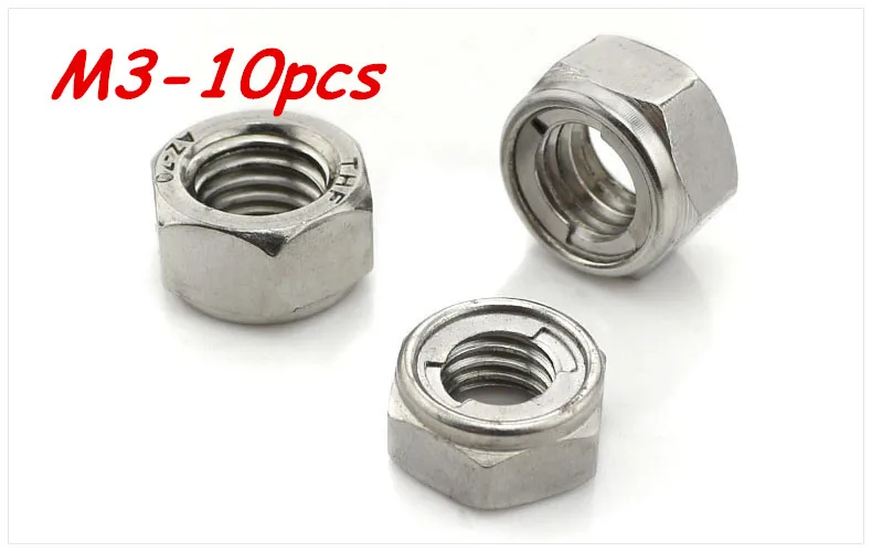 

Metric M3 304 Stainless Steel Metal Lock Insert Nuts 10Pcs/Lot Free Shipping