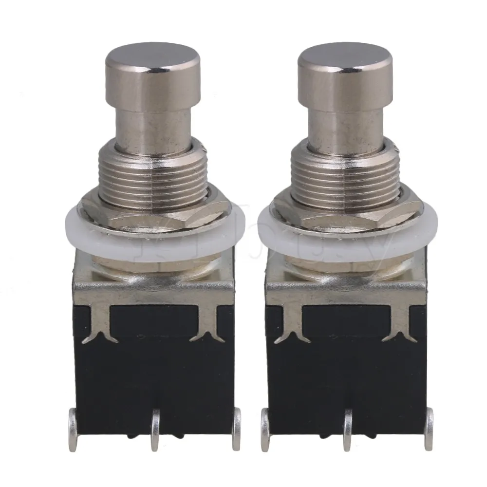 

Yibuy Black Plastic 3-pin DPDT Momentary On Guitar Effects Pedal Box Stomp Foot 3-way Switch with Lock Pack of 2