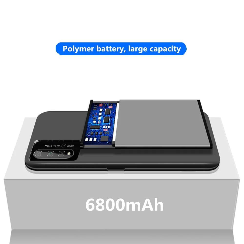 Battery Charger Cases For Huawei Nova 5T Power Case 6800mAh Power Bank Extenal Charging Cover For Huawei Nova 5T Battery Case