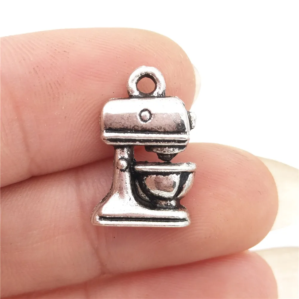 BULK 30pcs Zinc Alloy Antique Silver Plated Kitchen Cooking Baking Mixer Charms Handmade DIY Jewelry Supplier 10*16mm 1.2g