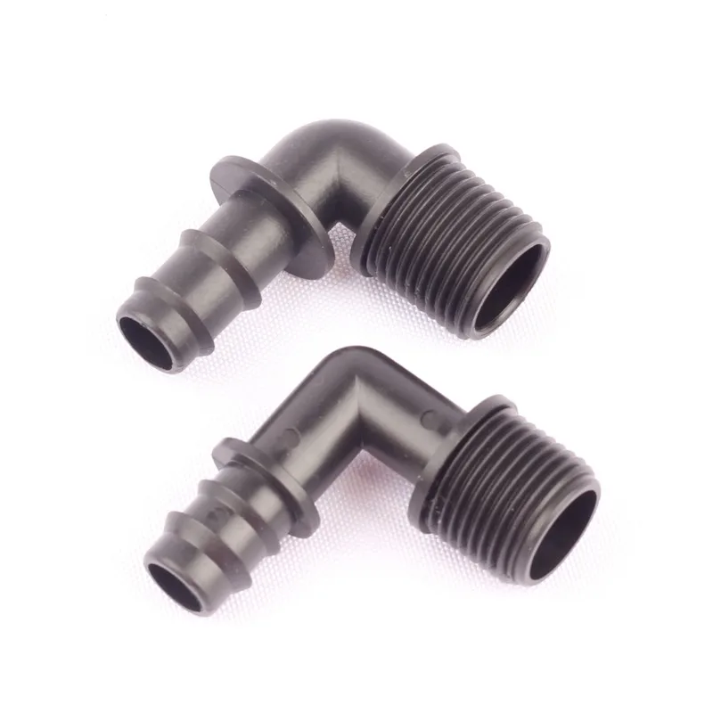 

80pcs 1/2" Male Tread To 16PE 90 Degree Elbow Drip Irrigation System Water Pipe Connector Horticulture Watering System Part