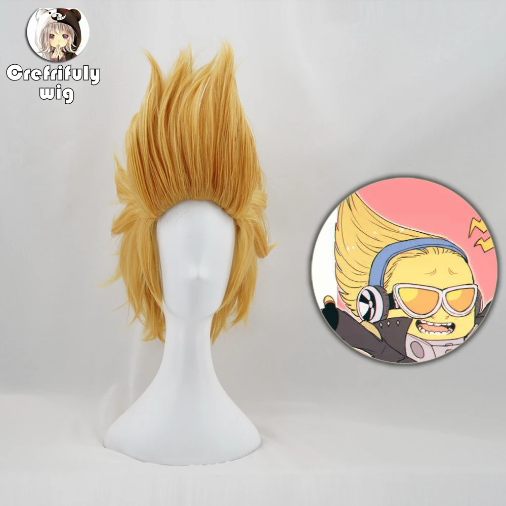 My Hero Academia Mirio Toogata Golden Blonde Wig Cosplay Boku no Academia Halloween Costume Synthetic Hair Wigs + Wig Cap