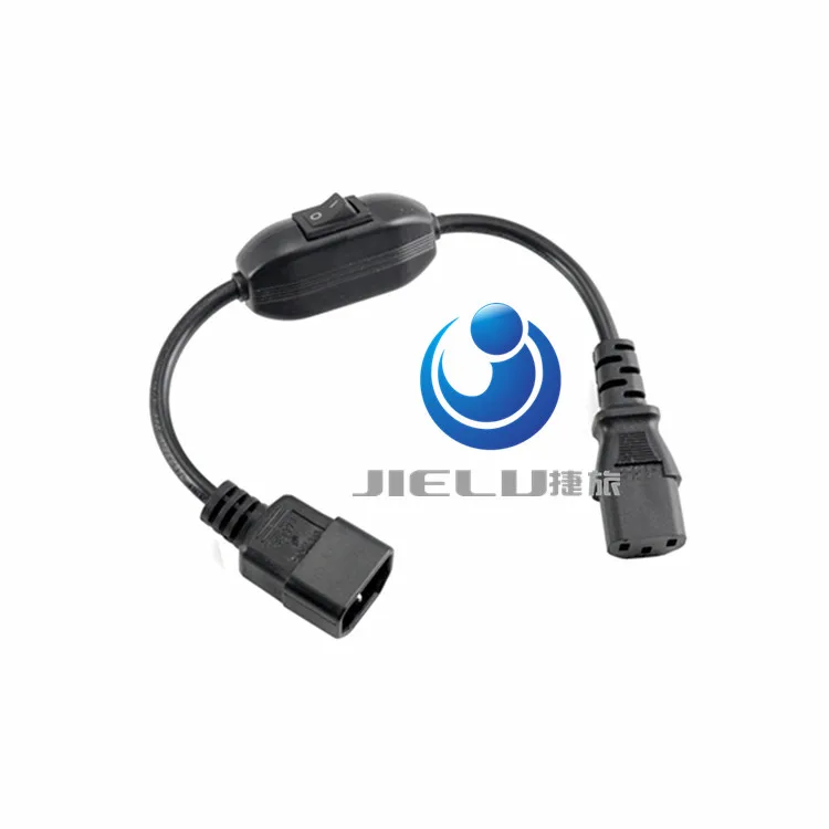 50PCS C14-C13 Switch,IEC320 C14 Male Plug To IEC320 C13 Female With 10A On/Off Switch Power Extension Cable Cord 0.3M/1ft