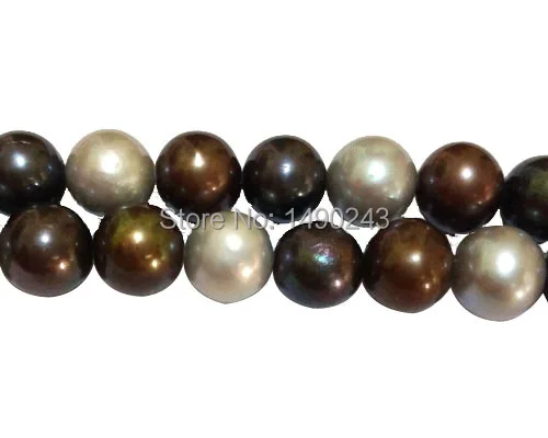 Wholesale 16 inches 10-11mm AA+ Multicolor Round Freshwater Pearls Loose Strand