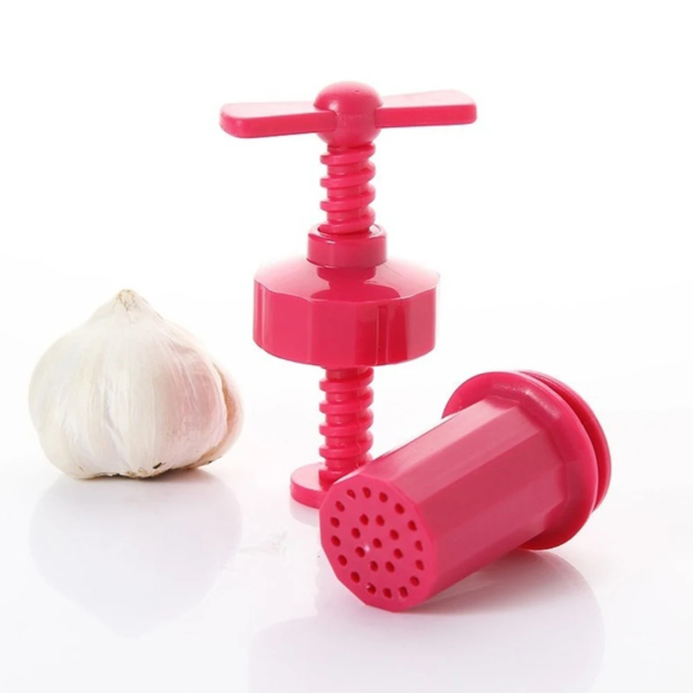 Practical Kitchen Cooking Tools Garlic press Crusher Presser screw squeeze Peeler Garlic Crusher Random Color