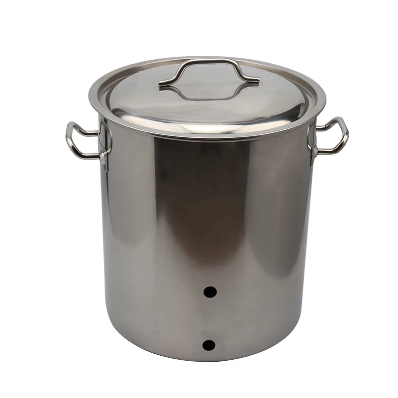 Stainless Steel 40L Beer Kettle Home Brewing Pot with Weldless Thermometer & Ball Valve quick disconnects Accessories DIY Kit