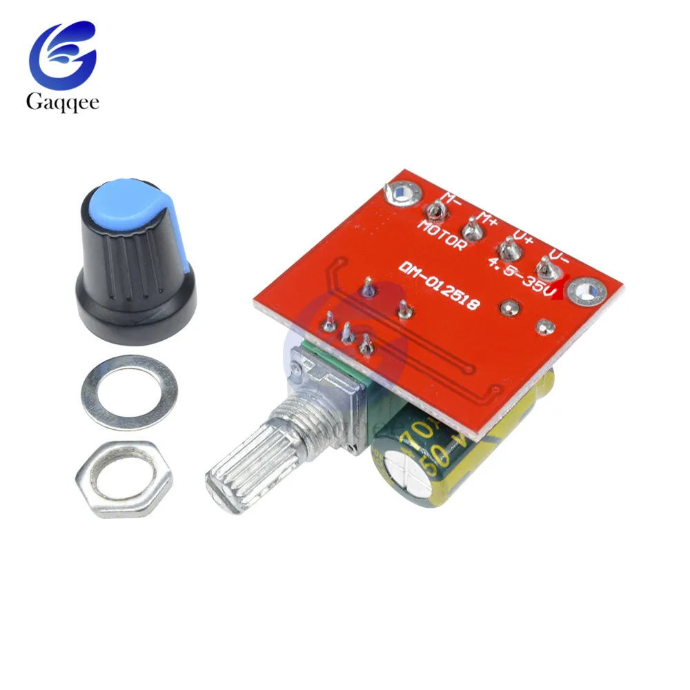 Mini 5A 90W 12V PWM DC Motor Speed Controller Module 4.5V-35V Adjustable Speed Regulator Control Governor Switch 24V
