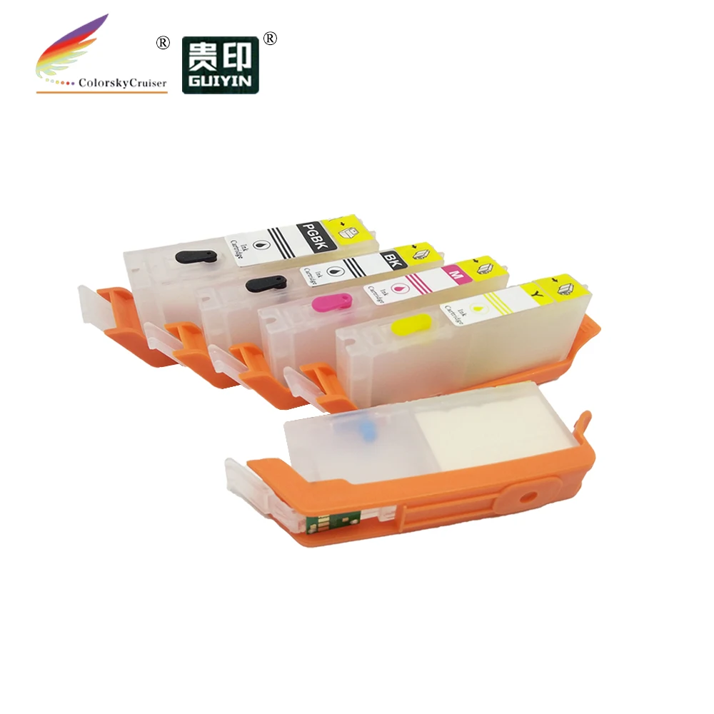 (RCC370-5) refillable refill ink cartridge for Canon PIXMA MG5730 MG-5730 MG 5730 PGI-370 PGI370 PGI 370 CLI-371 CLI371 CLI 371