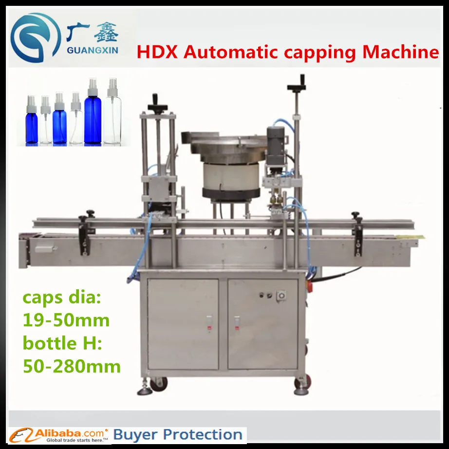 2018 New type HDX Automatic one head spray capping Machine for spray caps with plastic bottle and plastic screw capping machine