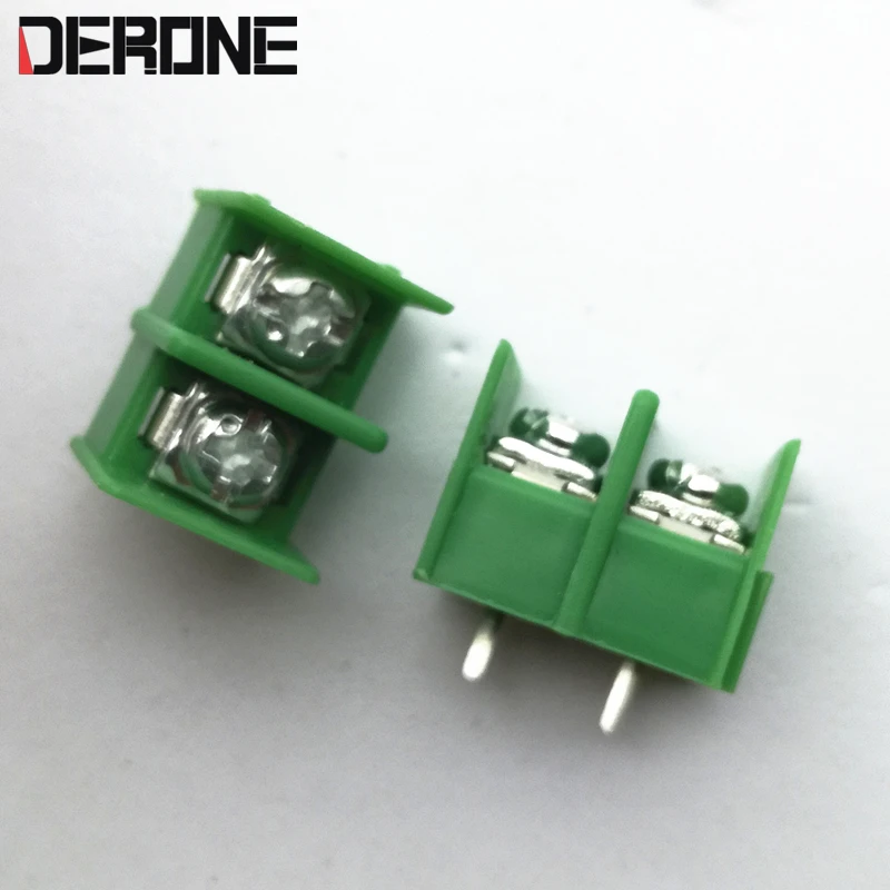 2 piece 7.62mm 2 pin 300v 10A Circuit Board Connector Block Terminals for audio diy