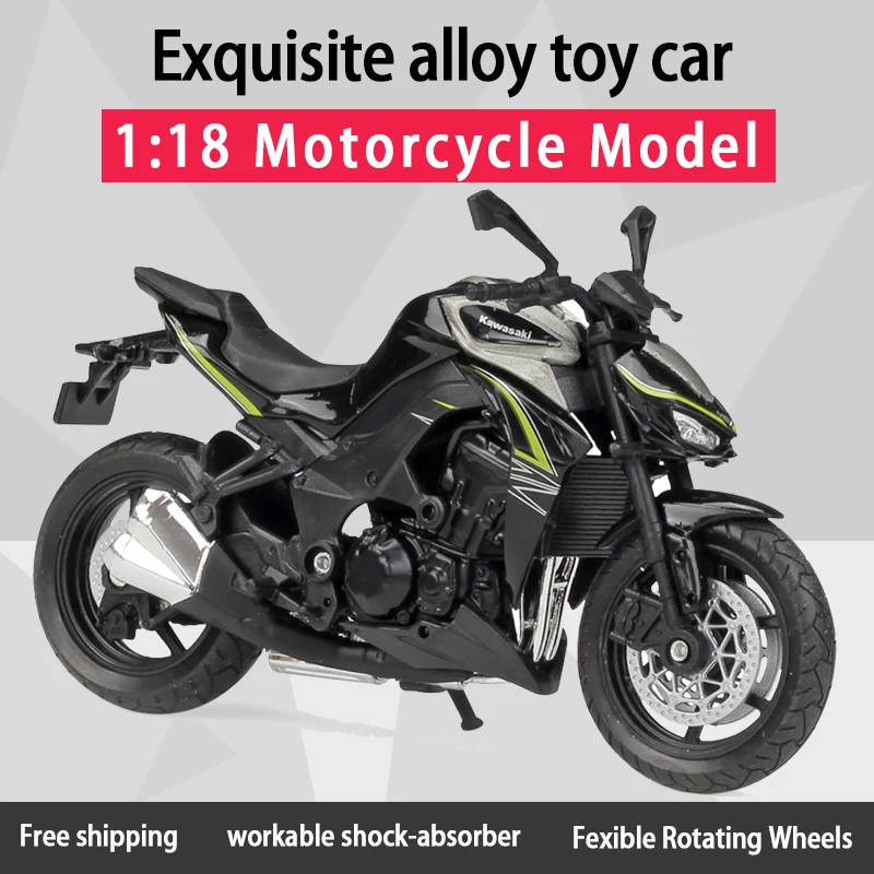 Welly 1:18 Kawwasaki Z1000 Alloy Diecast Motorcycle Model Workable