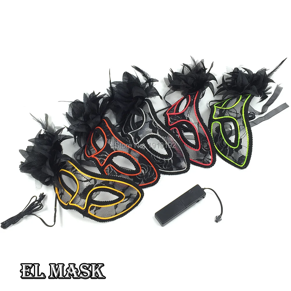 

Wholesale 10 pcs Wedding Party Supplies 10 Color Select el wire korean mask Sound Activated led mask For Valentine's day Decor