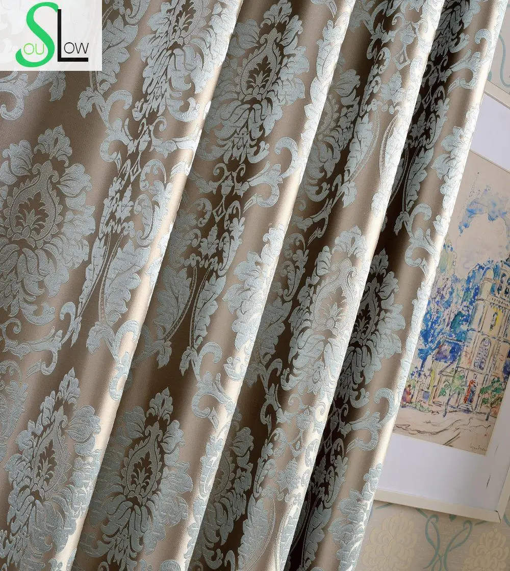 High Precision Firefly Jacquard Curtain Silver Floral Curtains Cortinas For Living Room Cortina Children Tulle Bedroom Kitchen