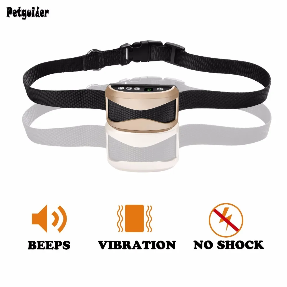 No Shock Dog Anti Bark Collar Harmless Waterproof Rechargeable Sound Vibration Pet Dog Training Collar Bark Stop