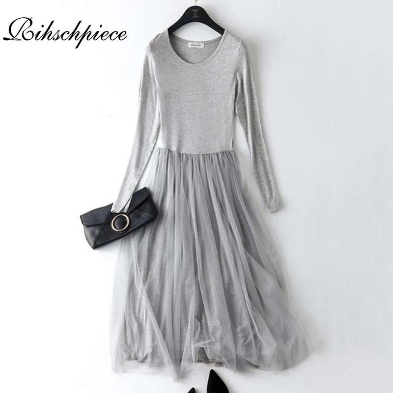 Rihschpiece Spring Maxi Dress Women Tunic Vintage Plus Size Gauze Dress Modal Sexy Beach Mesh Casual Long Party Dresses RZF1183