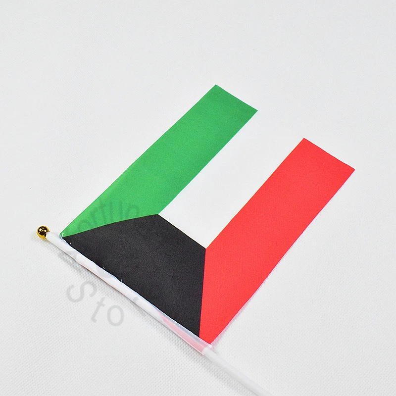 Kuwait  14*21cm 10pieces flag banner  Hand waving Flag  National Flag for meet,Parade,party.Hanging,decoration