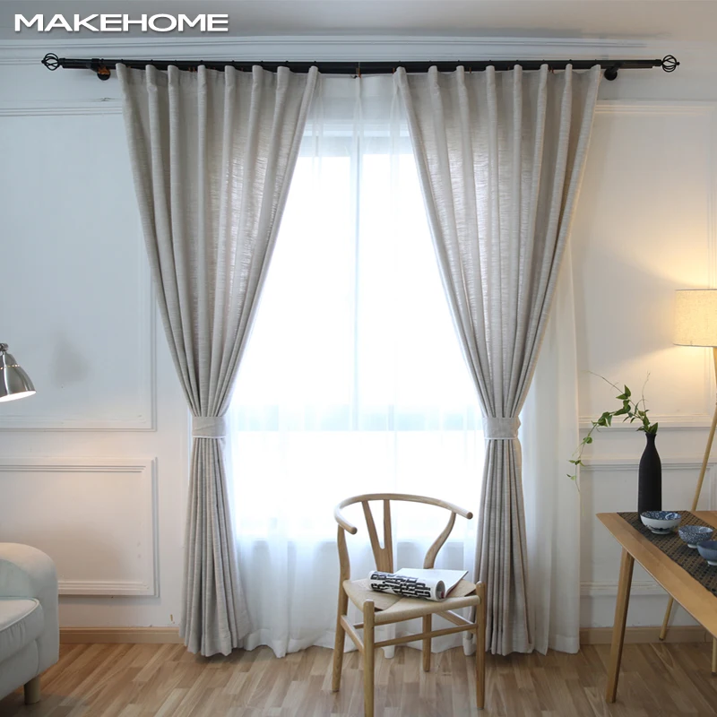 Mult-color Window Curtains for Living Room Kids Bedroom Fine linen Solid Curtains Ready Made Finished Drapes Blinds