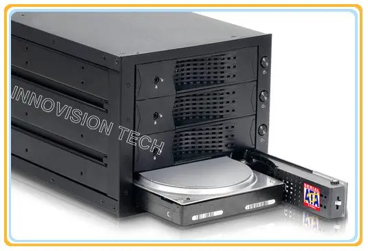 ابتكارات 6204SS 4*3.5 "الساخنة مبادلة HDD وحدة تشغل 3*5.25" CD-ROM الفضاء