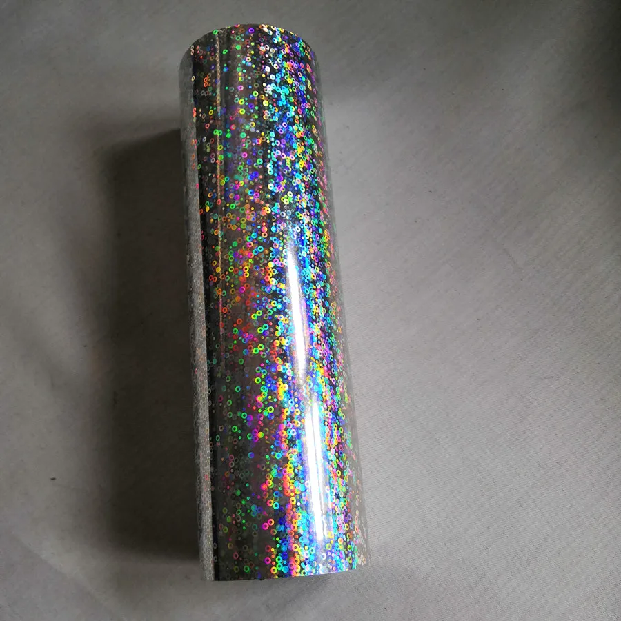 Hot stamping foil  holographic foil B06 silver small circle pattern hot press on paper or plastic heat transfer film