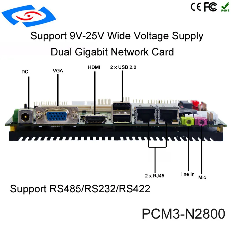 

Промышленный двухъядерный мини ITX материнская плата для цифровых вывесок гостиной ПК на базе Intel Atom N2800 с несколькими USB