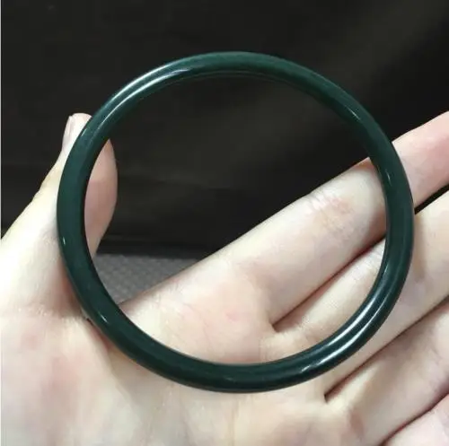 

Koraba Fine Jewelry NATURE GRADE "A "BEAUTIFUL DARK GREEN "HeTian" JADE BRACELET BANGLE Free Shipping