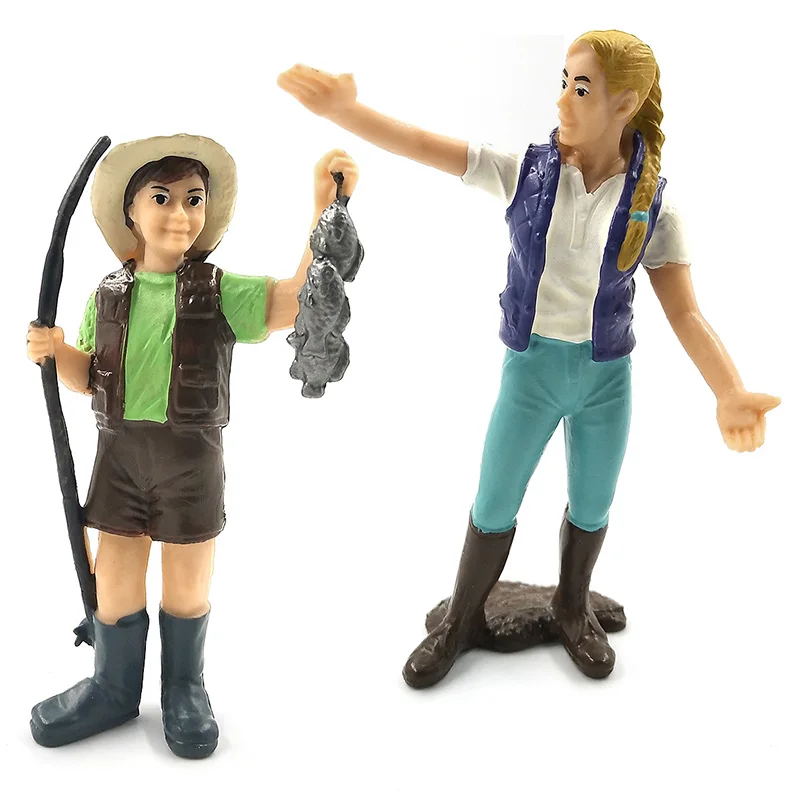 Figuras de acción de PVC para niños, muñecos de simulación de personal de granja, alimentador de capacitores, pastores, mujeres, pintor, Wrangler