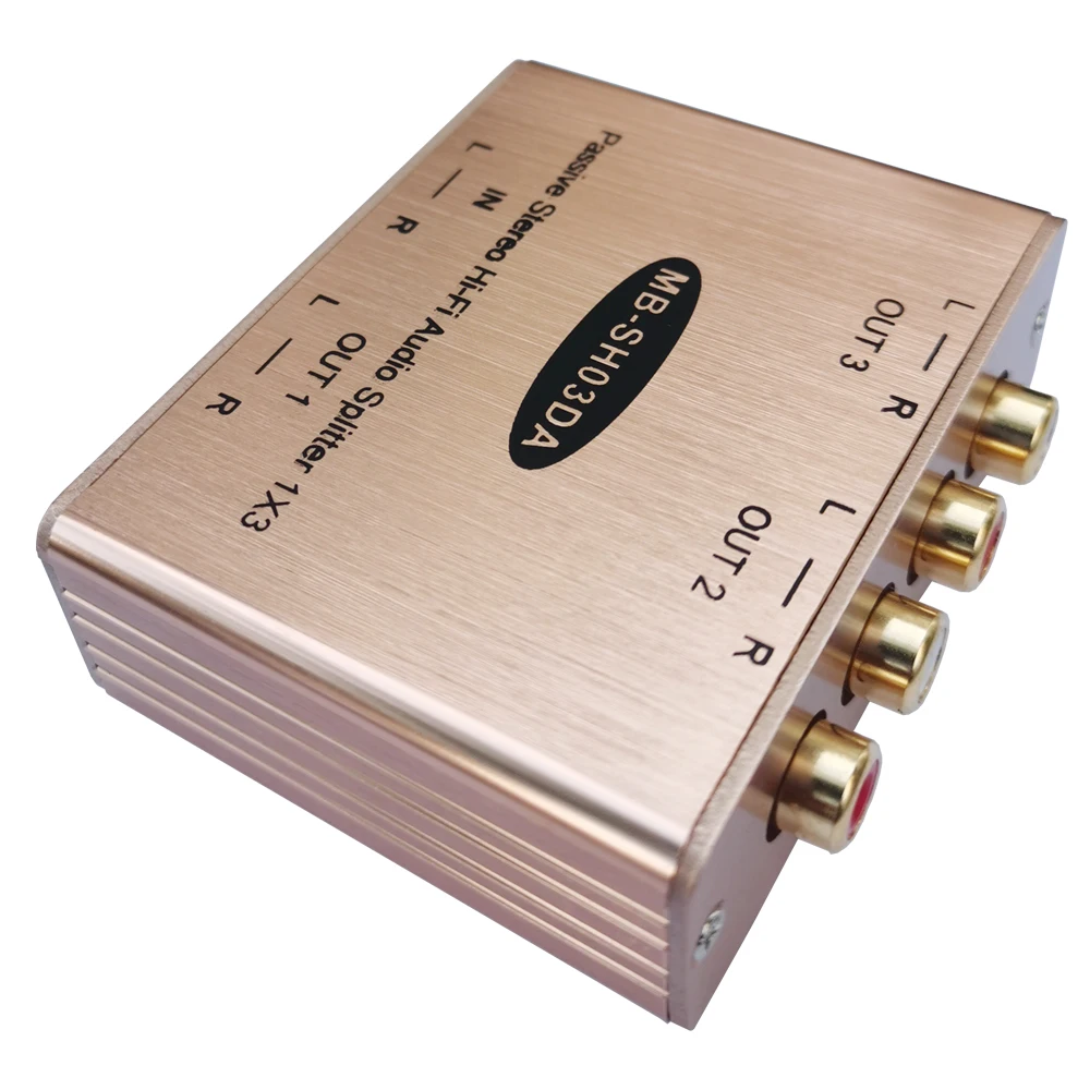 Muxboxs Stereo Geluid Distributeur Passieve Rca Audio Splitter 1-In-3-Out Met Isolatie Uitgang