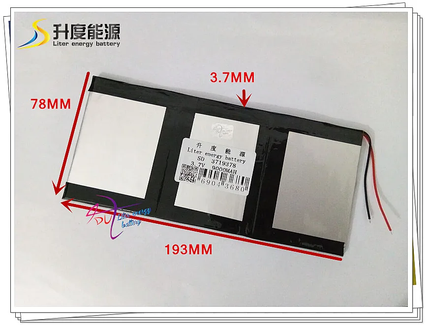 

3.7V 9000mAH SD 3719378 polymer lithium ion / Li-ion battery for tablet pc,power bank