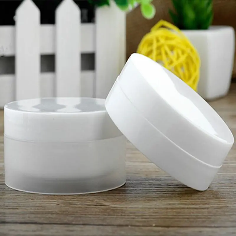 100pcs/lot 3g 5g 10g 30g Empty Cream Jars With Lid Cosmetic Packaging Small Plastic Jars Concave Bottom Sample Cream Bottle