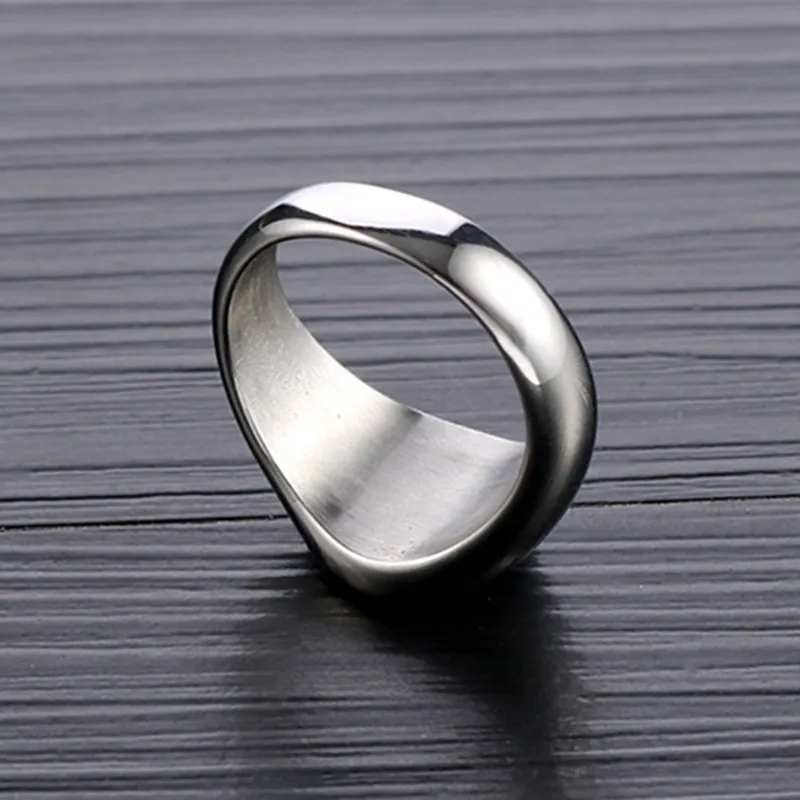 Personalised Stainless Steel Oval Signet Blank Plain Ring Band High Polished Silver Color U.S.Size 8-13