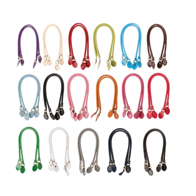 2pcs/lot 50cm Genuine Leather Bag Strap DIY Handmade Handles for Crossbody Replacement Shoulder Handbag Wallet Handle