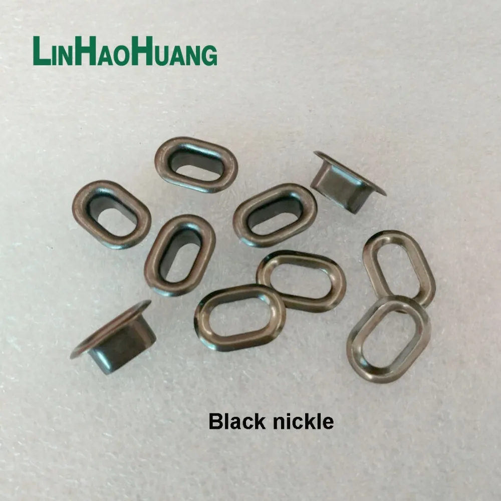 100pcs/lot 10mm Nickle /Black Nickle Purse Grommets with Washers Nickle/Black Nickle Oval Eyelet Grommets+tools