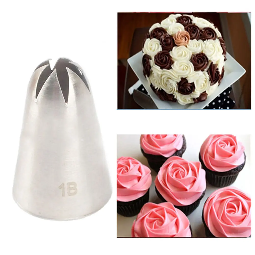 #1B Large Size Cream Nozzle Decorating Tip Icing Nozzle Cake & Baking Tools for Cake Fondant Decorating Nozzle Bakeware