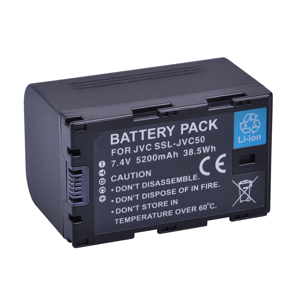 1x 5200mAh SSL-JVC50 SSL JVC50 Bateria for JVC SSL JVC50 GY-HMQ10 GY-LS300 GY-HM200 GY-HM600 GY-HM600EC GY-HM650 GY-HM250 Camera