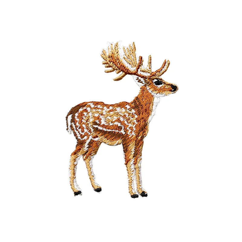 Sika deer patch for dress hat bag DIY animal cloth patches for small hole on coat adhesive iron on clothing sticker