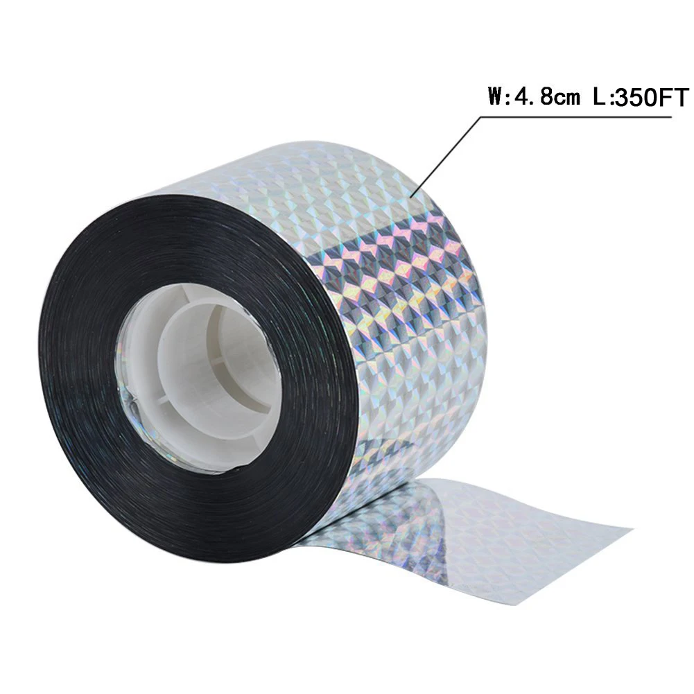 Bird Scare Tape Holographic Repellent Design - Double Sided Reflective Scarecrow Ribbon Flash Bird Deterrent Tape -4.8CMX350FT