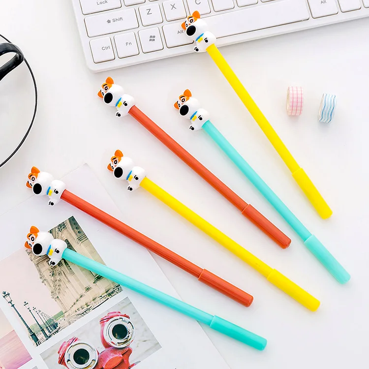 1 PCS Creative Cartoon Dog Neutral Pen To Write with A Pen Small Pure and Fres Students In Black Water-based Pen Stationery