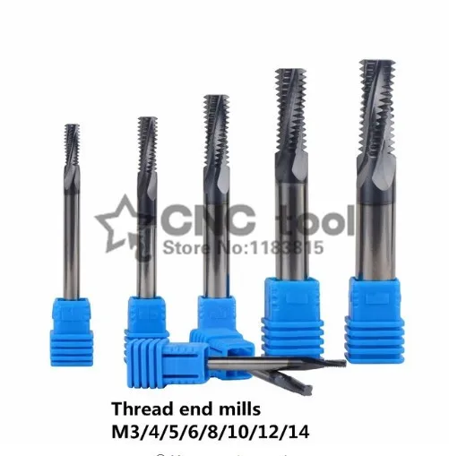 

1PCS Carbide thread end mill 4F-M3 M4 M5 M6 M8 M10 M12 M14 M16*1.5 M8*1,thread mills,thread milling cutter with TIALN coating