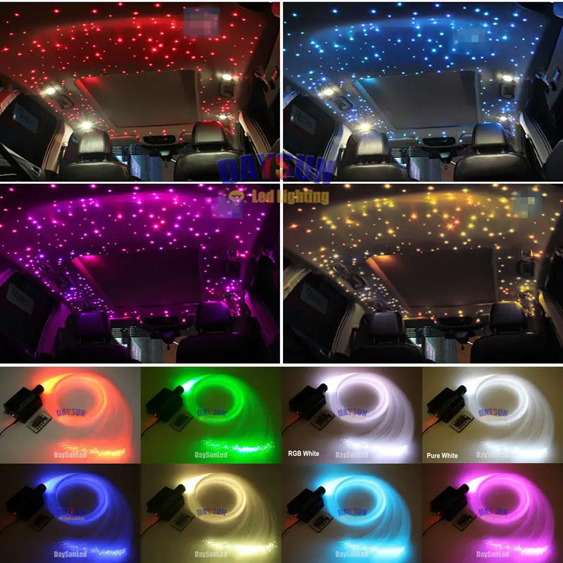 

Free Ship Car Ceiling Star Light Led Fiber Optic Light Kit 16W RGBW Light Source + 200pcs*0.75mm*2M + 20pcs*1.0mm*2M Fiber Cable