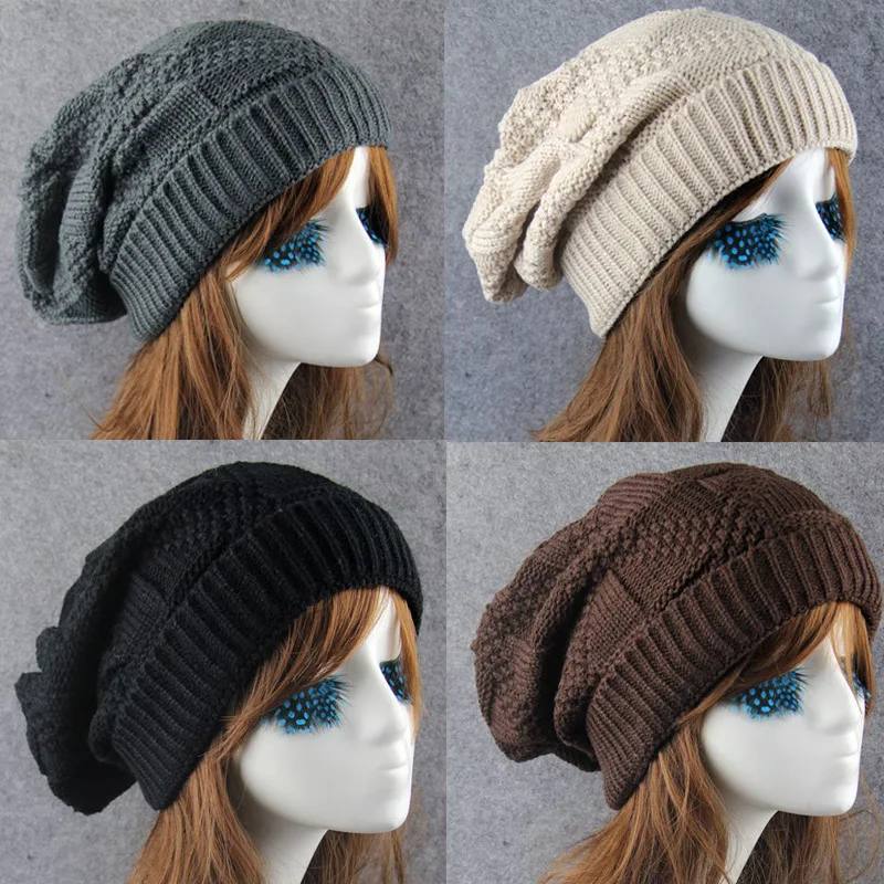 Brand European Style Elegant  Hat Winter Fall Beanies Knitted winter Hats For Men and Woman  Fashion Oversized Slouch Cap gorras