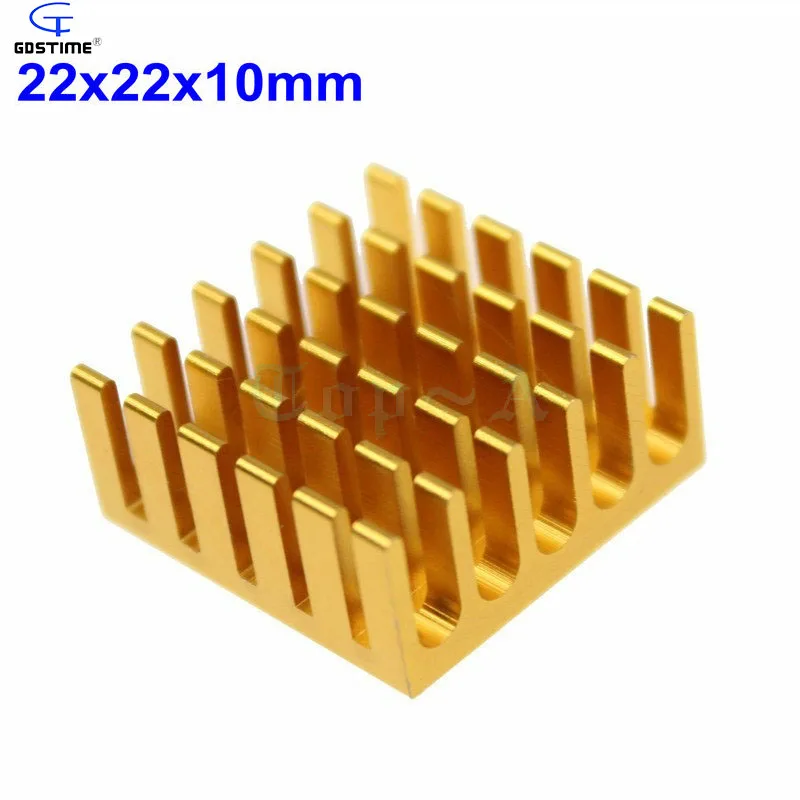 

Gdstime 10pcs 22mm x 10mm Aluminium Cooling Cooler VGA IC Chip Ram DDR Chipset Heatsink 22x22x10mm